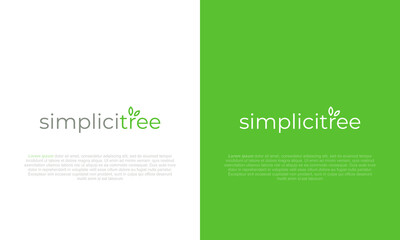 illustration vector graphic logo designs. typography logotype for combination simplicity and tree