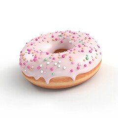 donut isolated on white background, generative ai