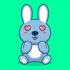 Obraz premium Vector rabbit sitting shocked cute creative kawaii cartoon mascot