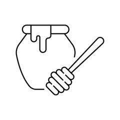 Honey icon design. Honey spoon and jar icon design. isolated on white background. vector illustration.