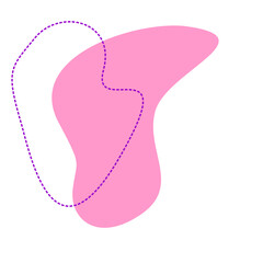 Pink Blob Aesthetic Shape with Outline