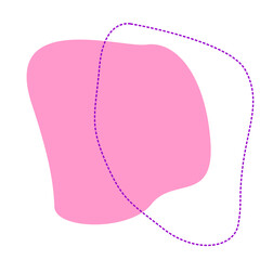 Pink Blob Aesthetic Shape with Outline