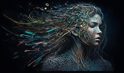 AI robots that become one with the galaxy. Generative AI.