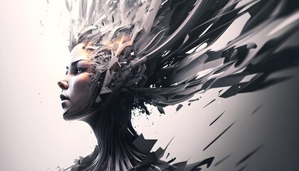 AI robots that become one with the galaxy. Generative AI.