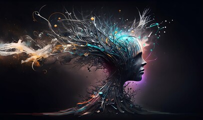 AI robots that become one with the galaxy. Generative AI.