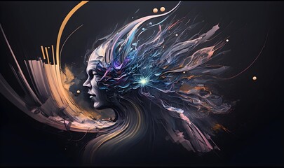 AI robots that become one with the galaxy. Generative AI.