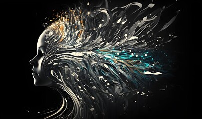 AI robots that become one with the galaxy. Generative AI.
