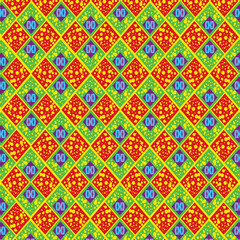 Seamless pattern with decorative rhombuses. Vector illustration.
