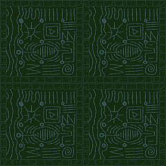 Obraz premium abstract doodle seamless pattern hand drawn