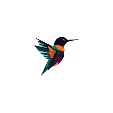 colibri simple silhouette modern logo vector
