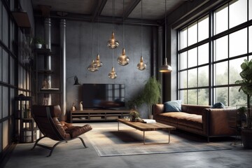 cozy living room with abundant natural light and comfortable furniture. Generative AI