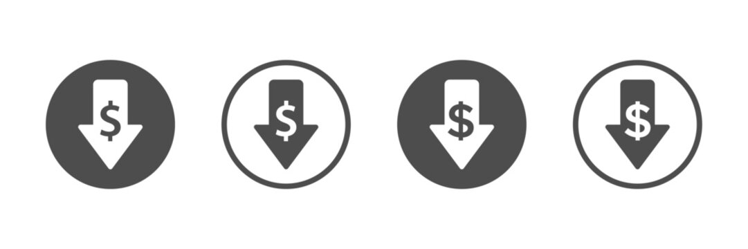 Cost reduction vector icons. Trendy cost reduction vector file