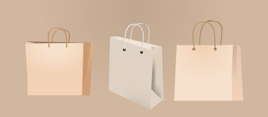 paper shopping bags vector