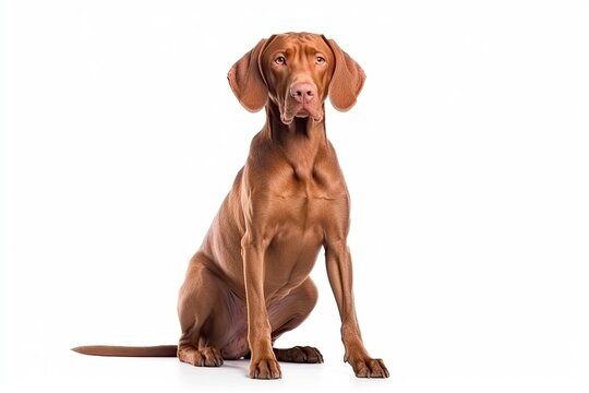 Vizsla dog isolated on white background. Generative AI