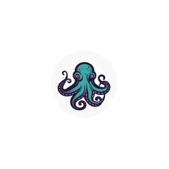 octopus simple silhouette modern logo