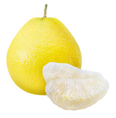 Yellow Pomelo Fruit or shaddock, Bali lemon, or  grapefruit on Isolate white background PNG bFile.