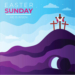 good Friday end Easter Jesus poster design illustration vector