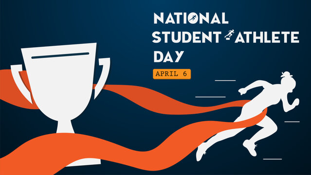 National Student-Athlete  Day Template for background, banner, card, and poster design. Vector illustration.