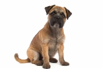 Obraz premium Border Terrier dog isolated on white background. Generative AI