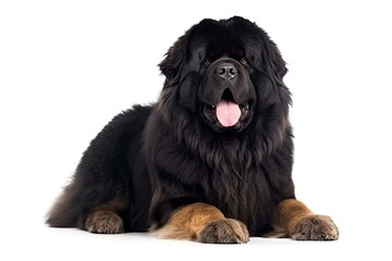 Obraz premium Tibetan Mastiff dog isolated on white background. Generative AI