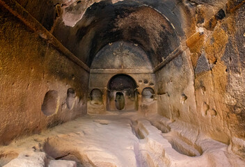 Nigde, Turkey, January 22, 2022 : Gumusler Monastery view in Nigde Province of Turkey