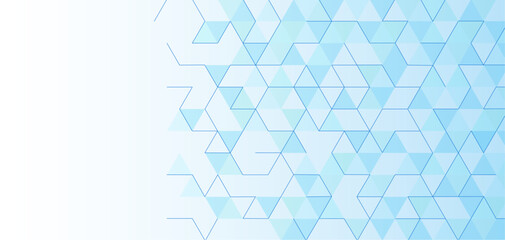 青い線と三角形で組み合わせた抽象的な背景素材