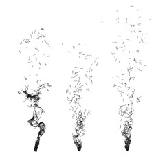 Vector isolated realistic cigarette smoke waves.