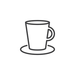 Tea cup and saucer line icon