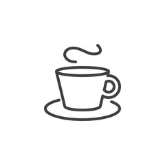 Hot coffee mug line icon