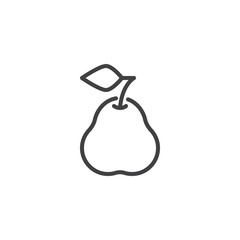 Pear with leaf line icon