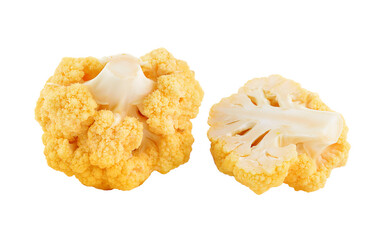 yellow cauliflower on transparent png