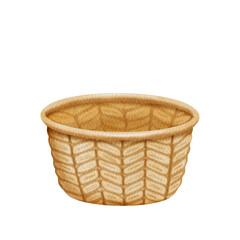 Watercolor brown basket.	
