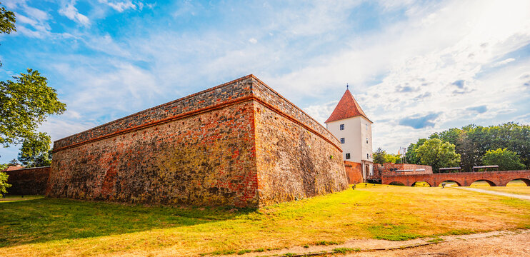 Sarvar, Hungary - view of the Castle of Sarvar, Nadasdy castle. Western Transdanubia, Hungary