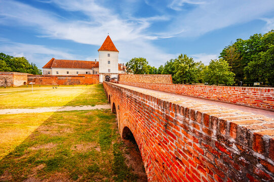 Sarvar, Hungary - view of the Castle of Sarvar, Nadasdy castle. Western Transdanubia, Hungary