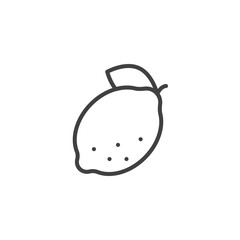 Lemon with leaf line icon