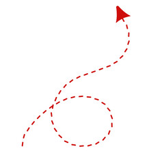 Red dotted line arrow.	
