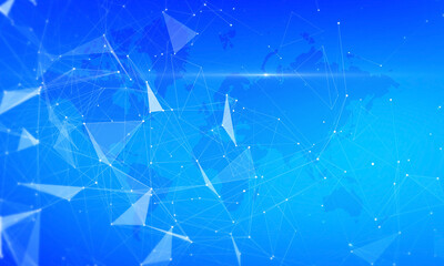4K Blue plexus network abstract background