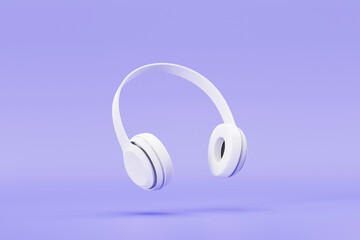 3D Rendering : Illustration of Sterio headphone mock up with color background. float or levitate. entertainment gadget for hipster background concept. high resolution