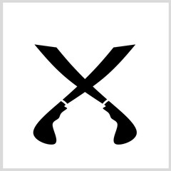 Parang Salawaku, Iconic Traditional Weapon from Maluku, Indonesia. Vector Illustration for Icon, Symbol, Logo etc