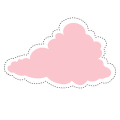 Pink cloud and black dotted lines.	