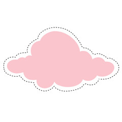 Pink cloud and black dotted lines.	