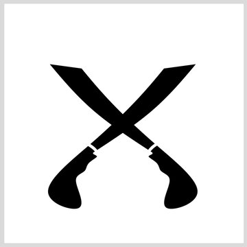 Parang Salawaku, Iconic Traditional Weapon from Maluku, Indonesia. Vector Illustration for Icon, Symbol, Logo etc