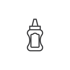 Ketchup bottle line icon