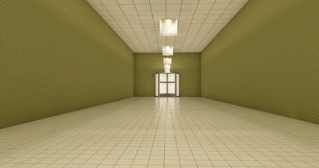 empty room with a wall