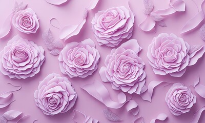 pink roses on a white background ai generative