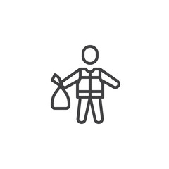 Garbage collector line icon
