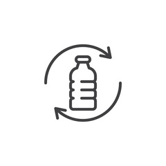 Plastic waste line icon