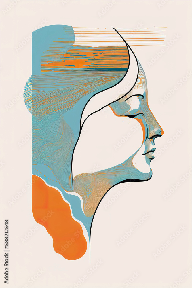 Poster abstract portrait illustration digital art face person poster background artwork minimal expressioni
