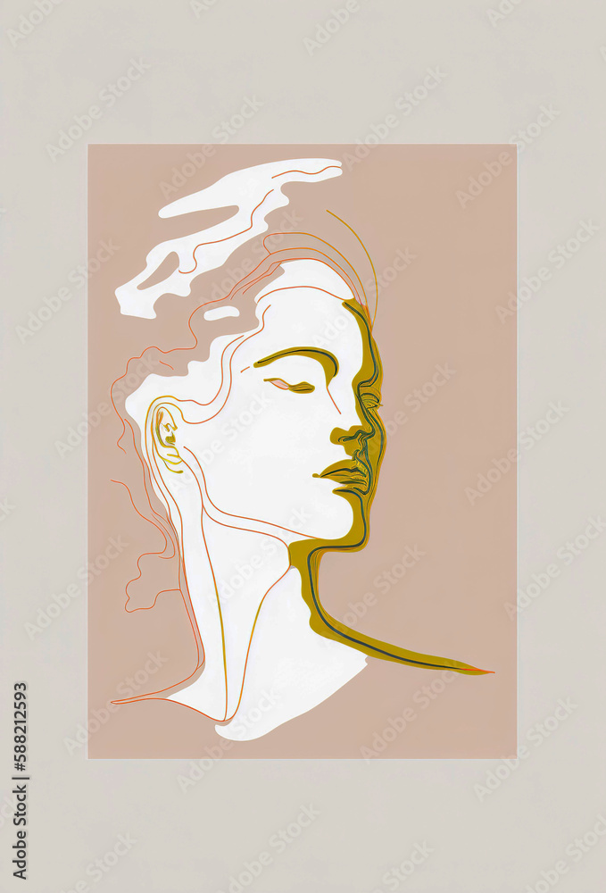 Poster abstract portrait illustration digital art face person poster background artwork minimal expressioni