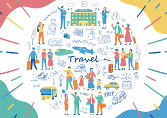 旅行を楽しむ人達 © kid_a